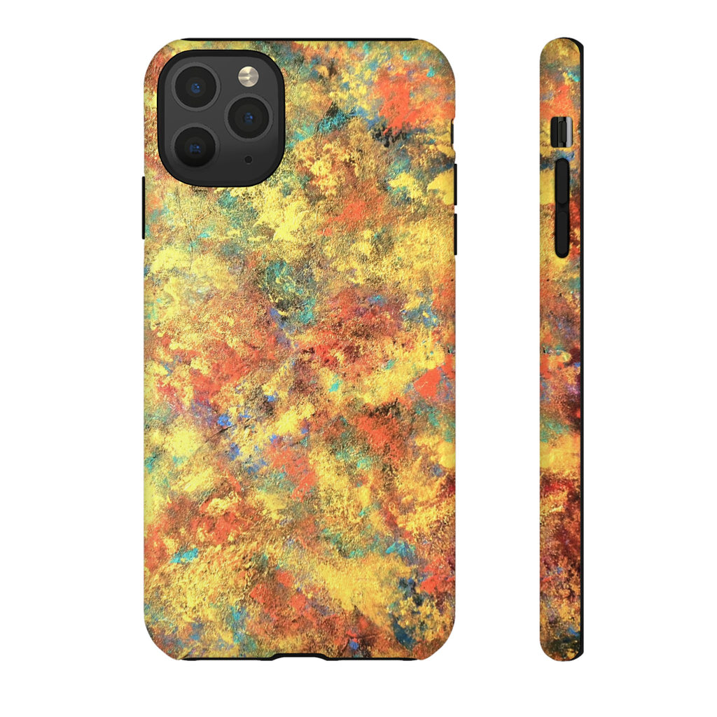 Abstract Autumn Marble Phone Case — Protective iPhone Cover with Warm Fall Colors