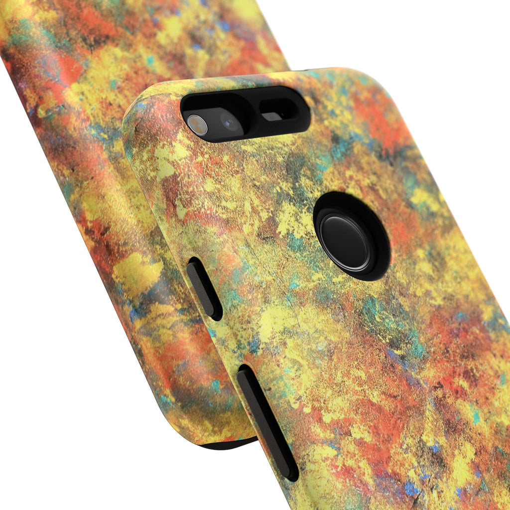 Abstract Autumn Marble Phone Case — Protective iPhone Cover with Warm Fall Colors