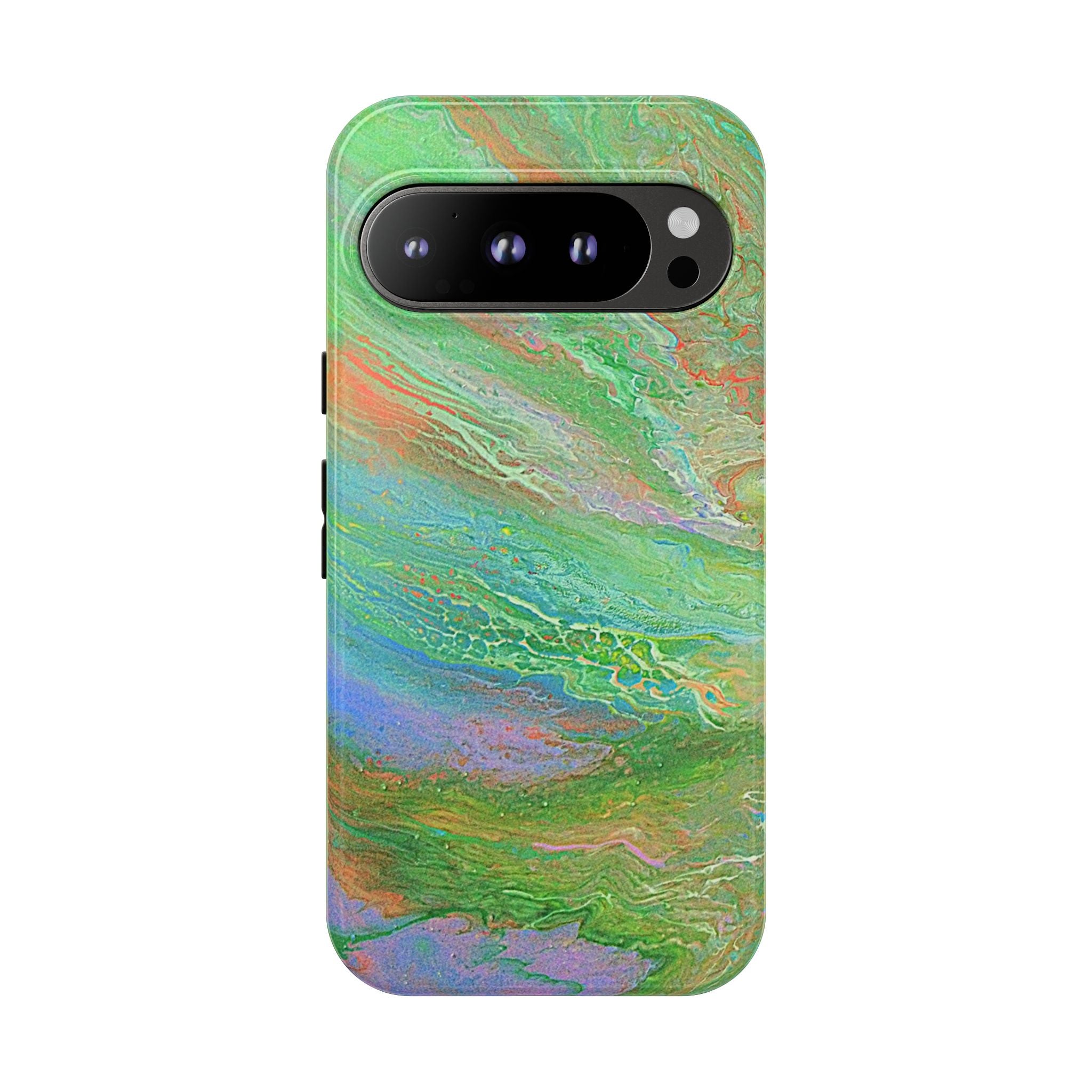 Marbled Green Abstract Phone Case — Protective Tough Case for iPhone