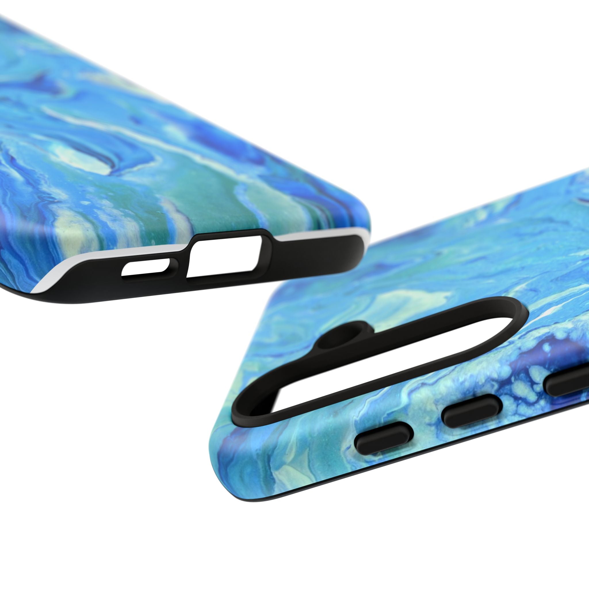 Blue Marble Tough Phone Case — Ocean Swirl Protective iPhone Cover