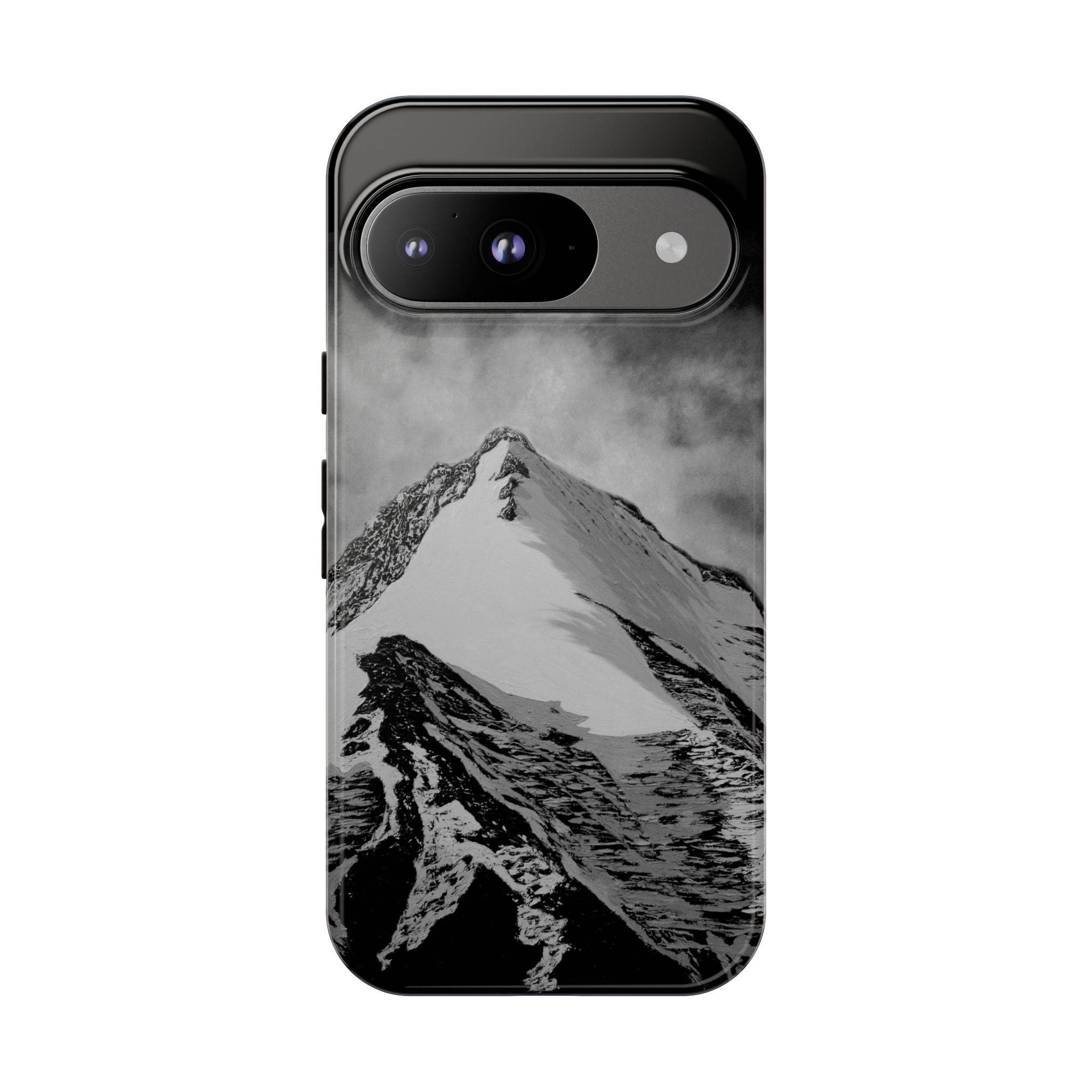 Mountain Peak Phone Case — Black & White Alpine Protective Case