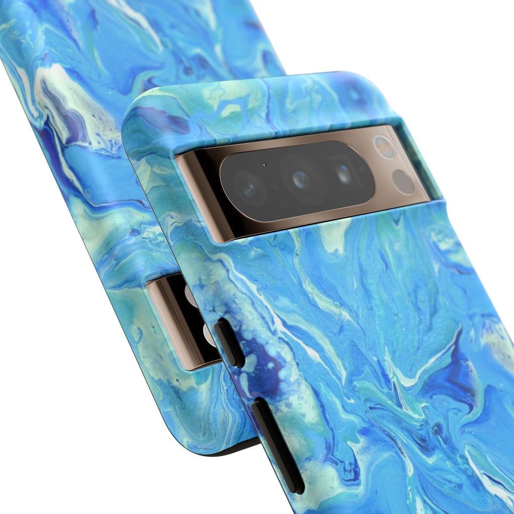 Blue Marble Tough Phone Case — Ocean Swirl Protective iPhone Cover