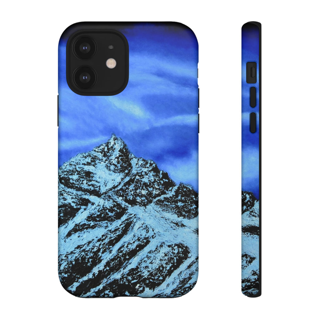 Mountain Peak Blue Tough Phone Case — Rugged Protective iPhone Cover