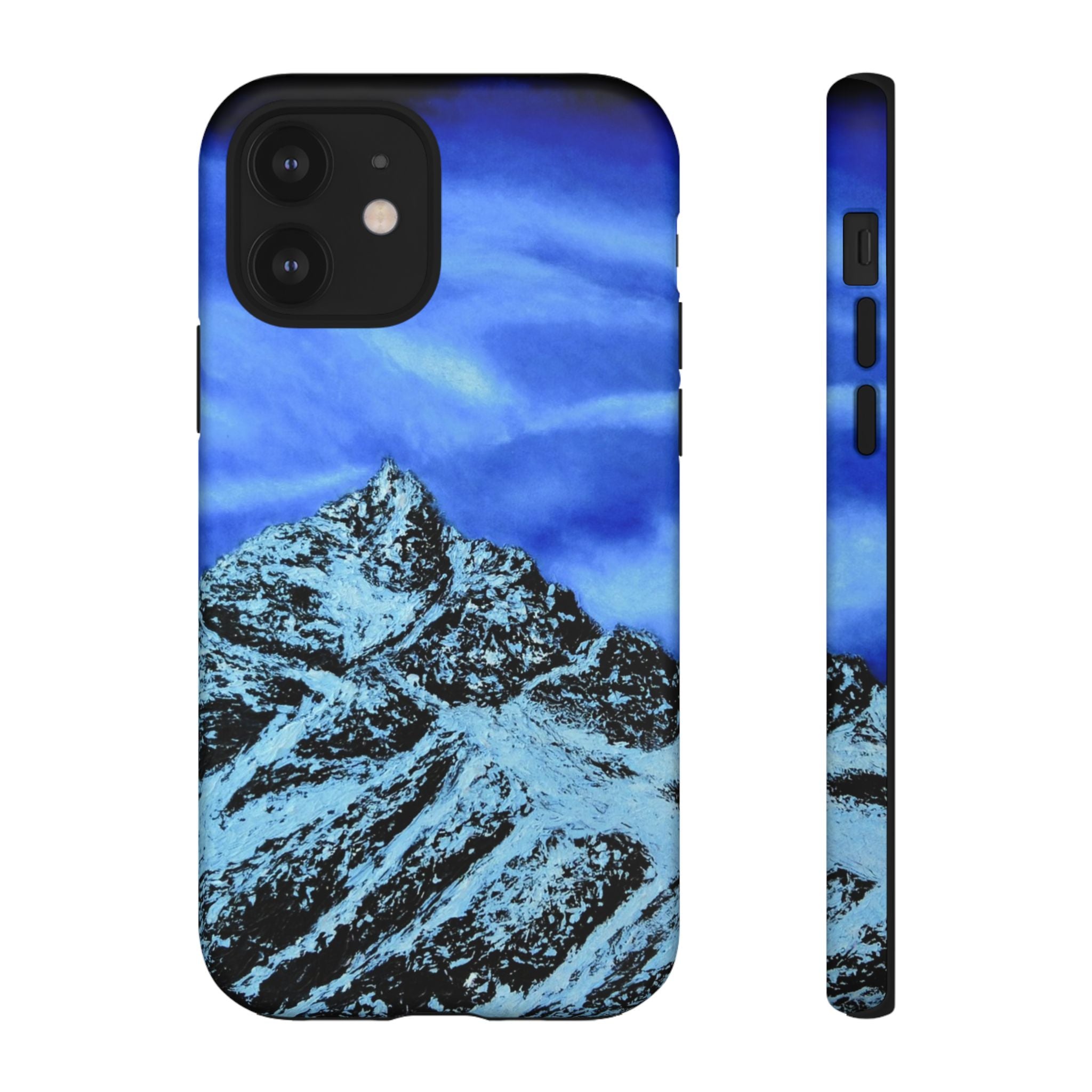Mountain Peak Blue Tough Phone Case — Rugged Protective iPhone Cover