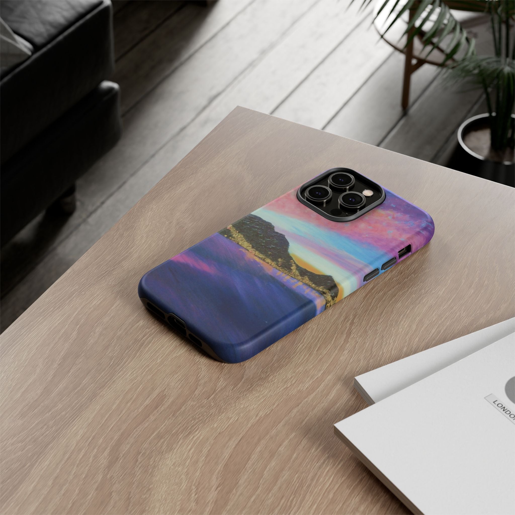 Sunset Mountain Landscape Phone Case — Colorful Sky Tough Case