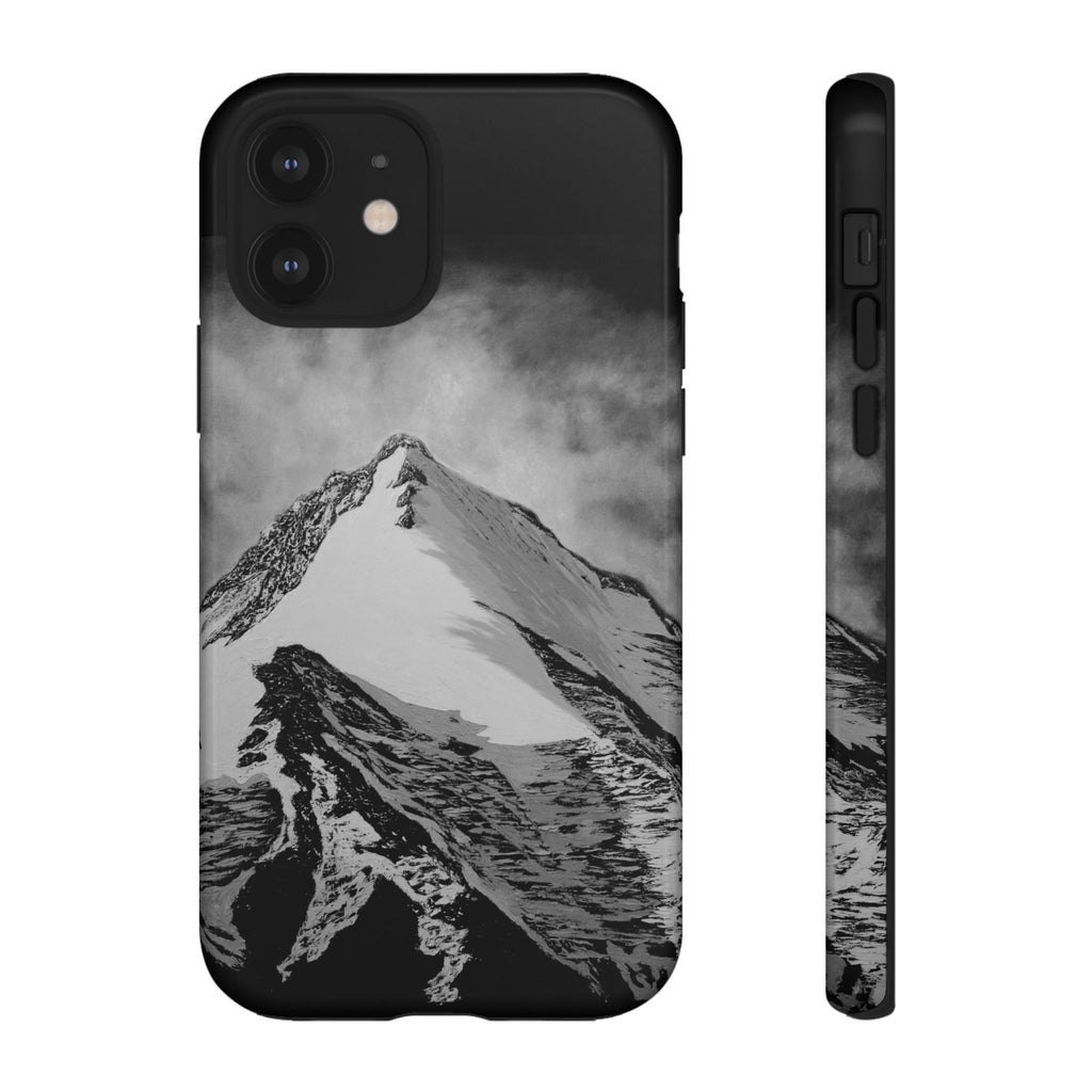 Mountain Peak Phone Case — Black & White Alpine Protective Case