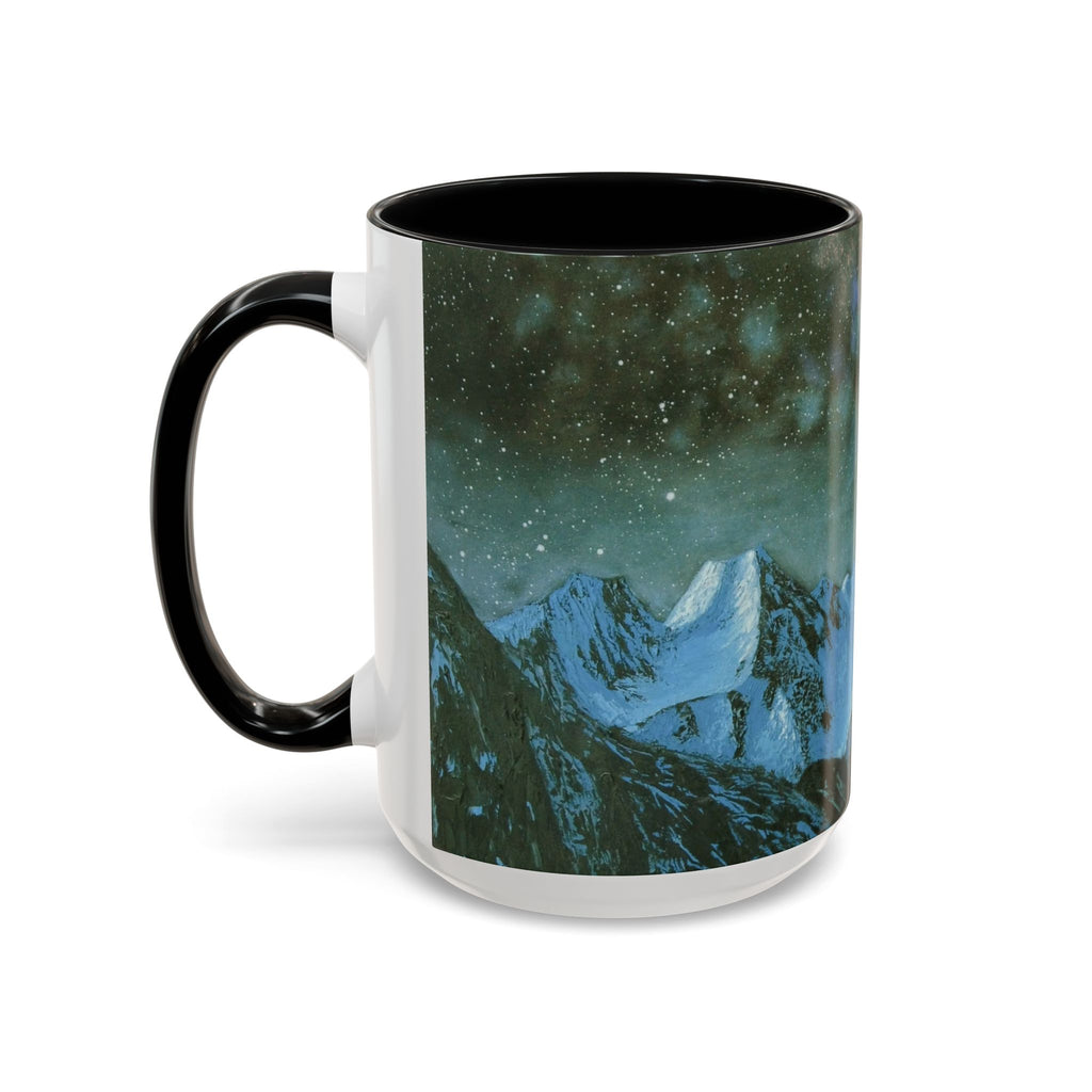 Aurora Mountain Coffee Mug — Northern Lights Ceramic Accent Mug (11/15 oz)
