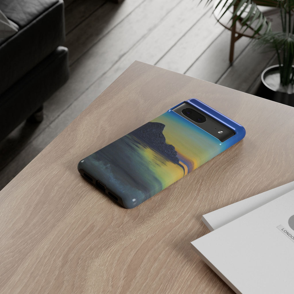 Sunset Cove Phone Case — Durable Protective Tough Case with Tranquil Beach Landscape