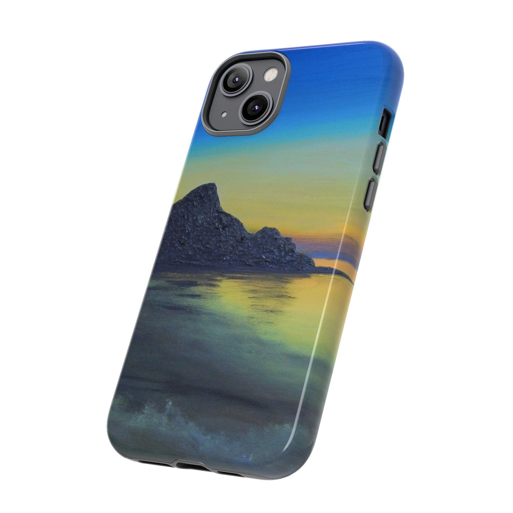 Sunset Cove Phone Case — Durable Protective Tough Case with Tranquil Beach Landscape