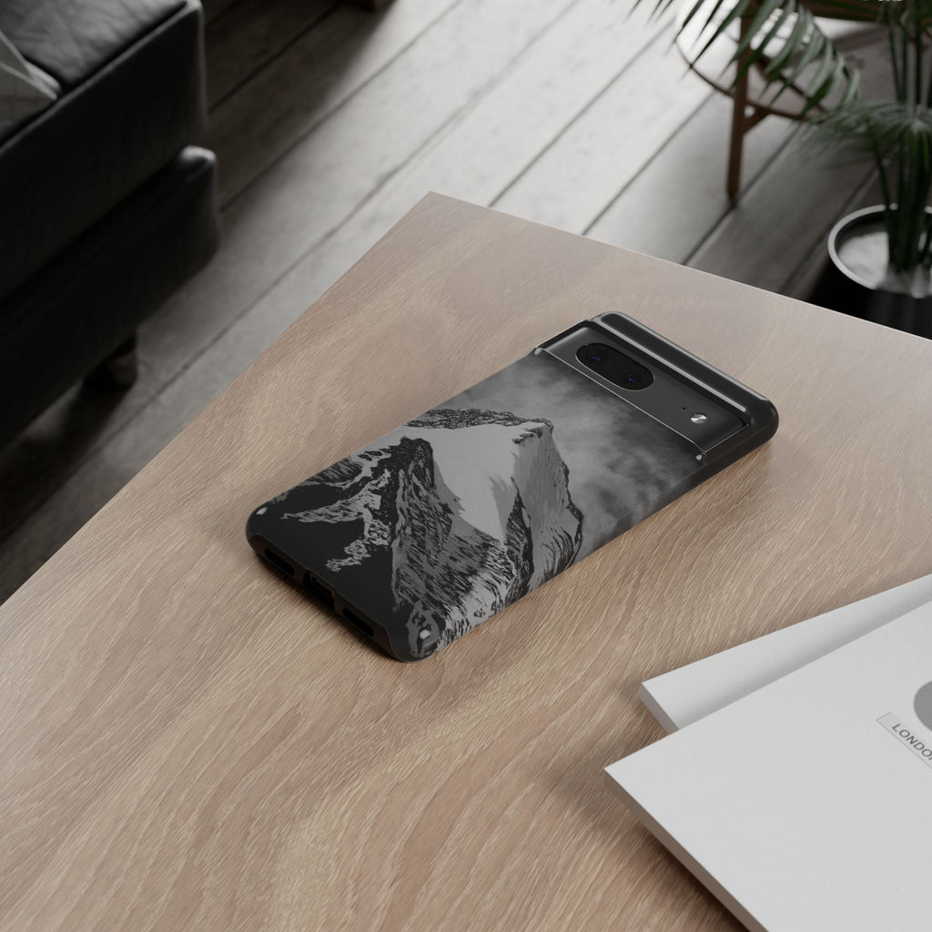 Mountain Peak Phone Case — Black & White Alpine Protective Case