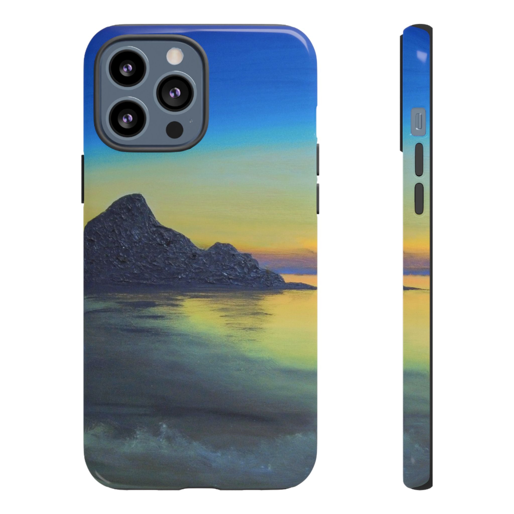 Sunset Cove Phone Case — Durable Protective Tough Case with Tranquil Beach Landscape