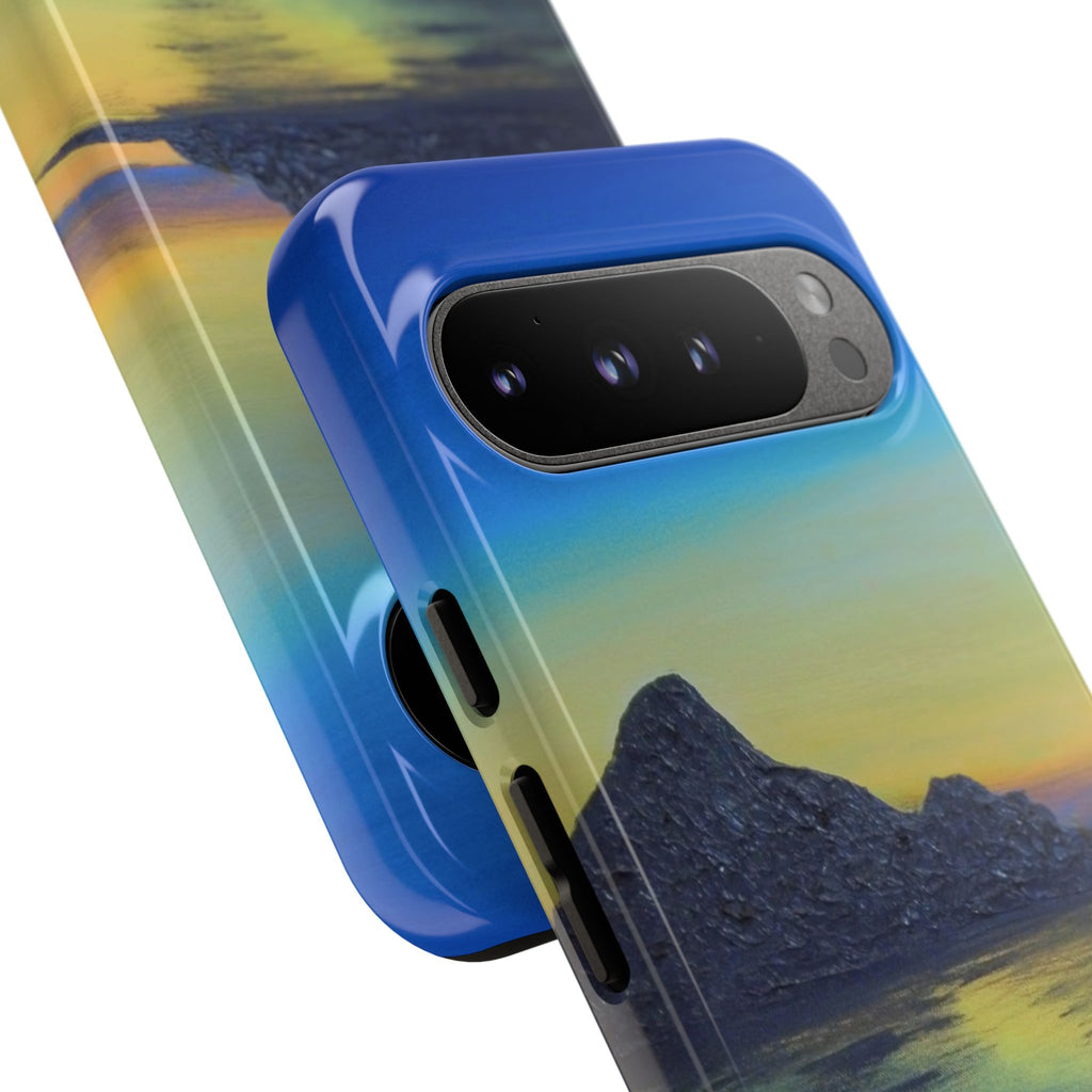 Sunset Cove Phone Case — Durable Protective Tough Case with Tranquil Beach Landscape