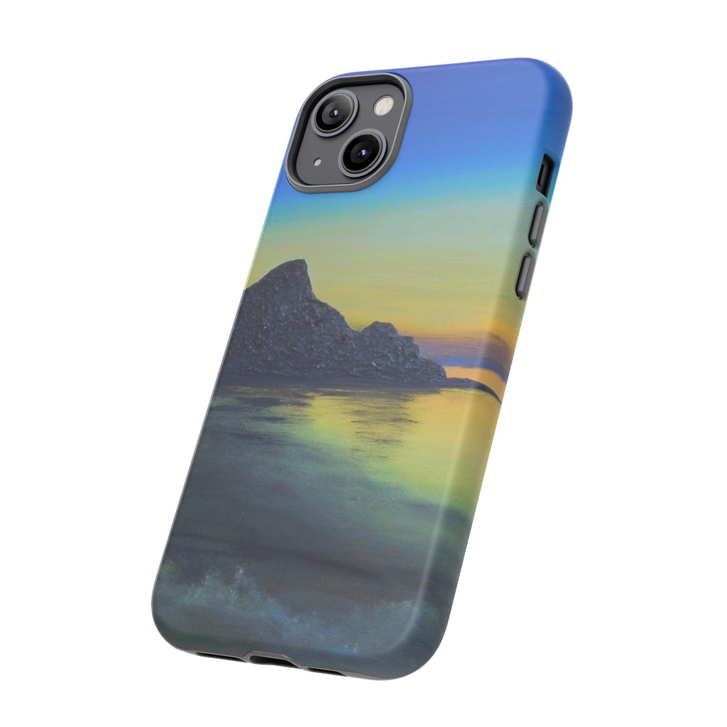 Sunset Cove Phone Case — Durable Protective Tough Case with Tranquil Beach Landscape