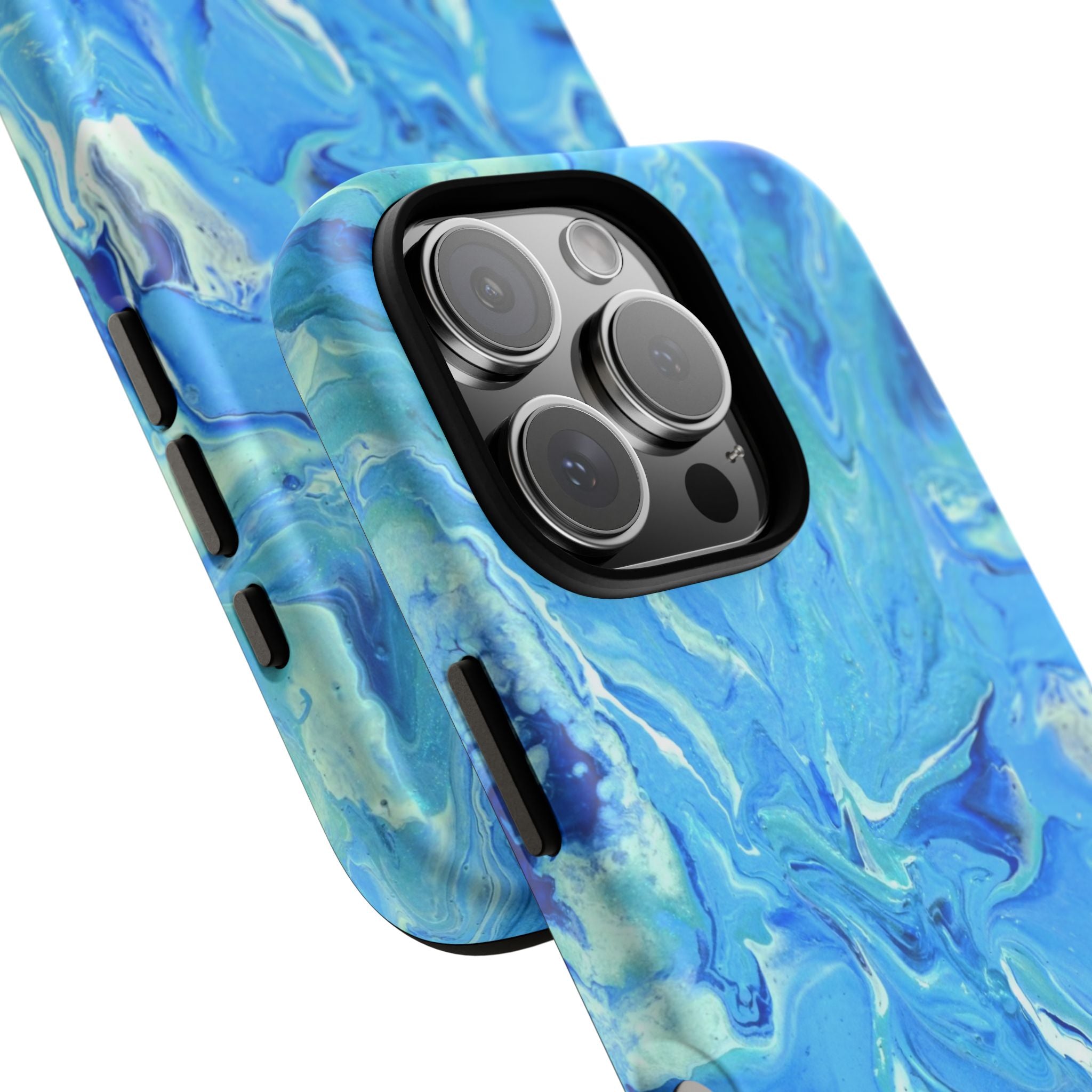 Blue Marble Tough Phone Case — Ocean Swirl Protective iPhone Cover