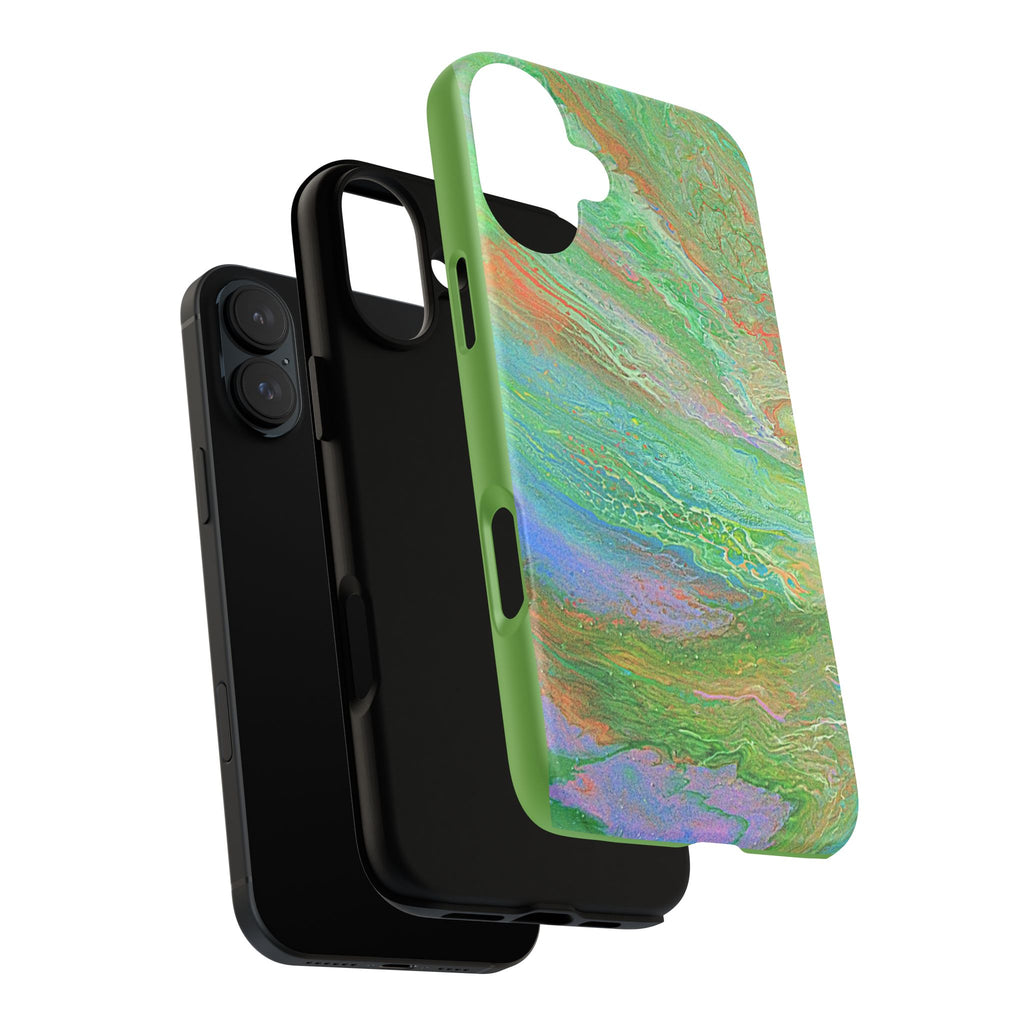 Marbled Green Abstract Phone Case — Protective Tough Case for iPhone