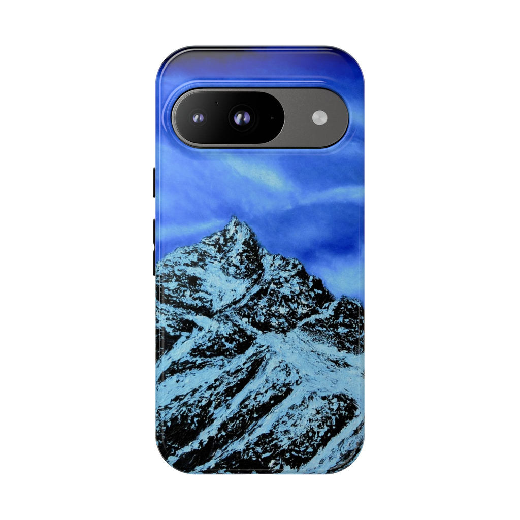 Mountain Peak Blue Tough Phone Case — Rugged Protective iPhone Cover