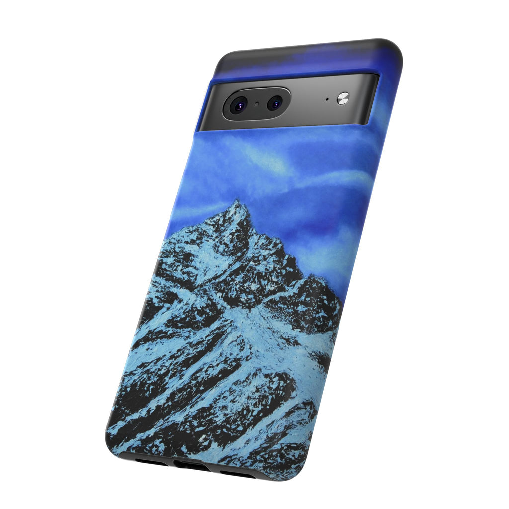 Mountain Peak Blue Tough Phone Case — Rugged Protective iPhone Cover