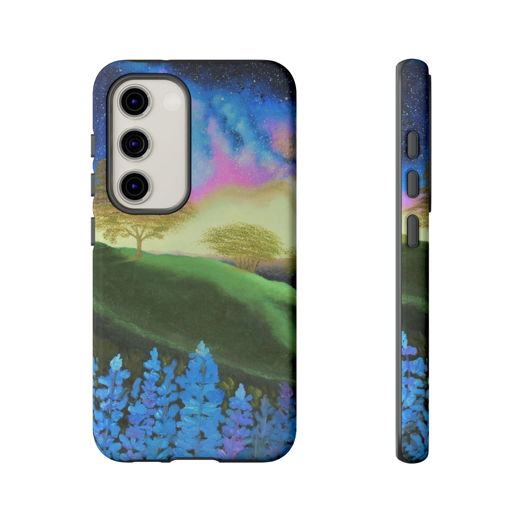 Aurora Nightscape Phone Case — Galaxy Meadow Protective Case