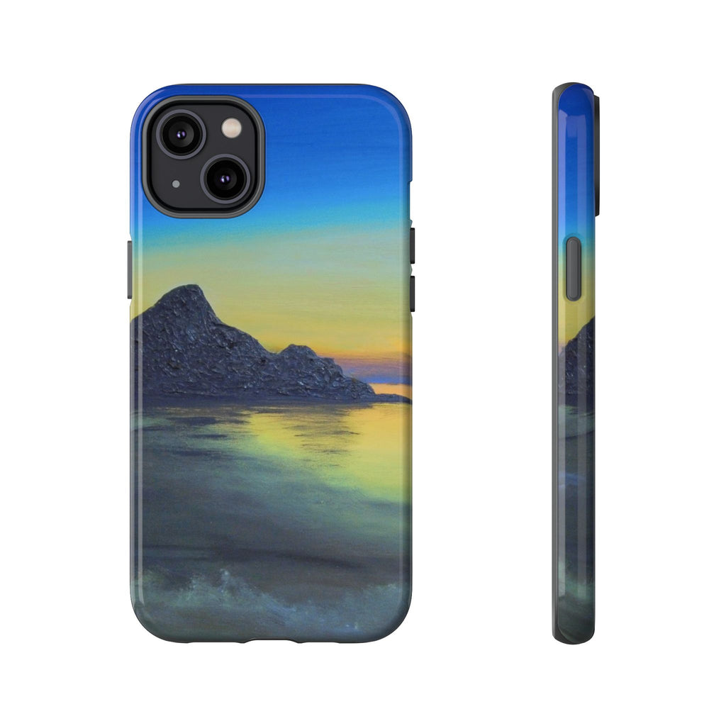 Sunset Cove Phone Case — Durable Protective Tough Case with Tranquil Beach Landscape