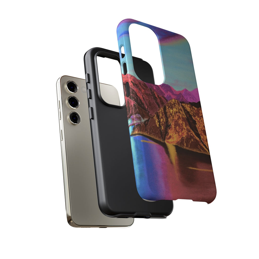 Protective Phone Case — Vibrant Retro Mountain Landscape