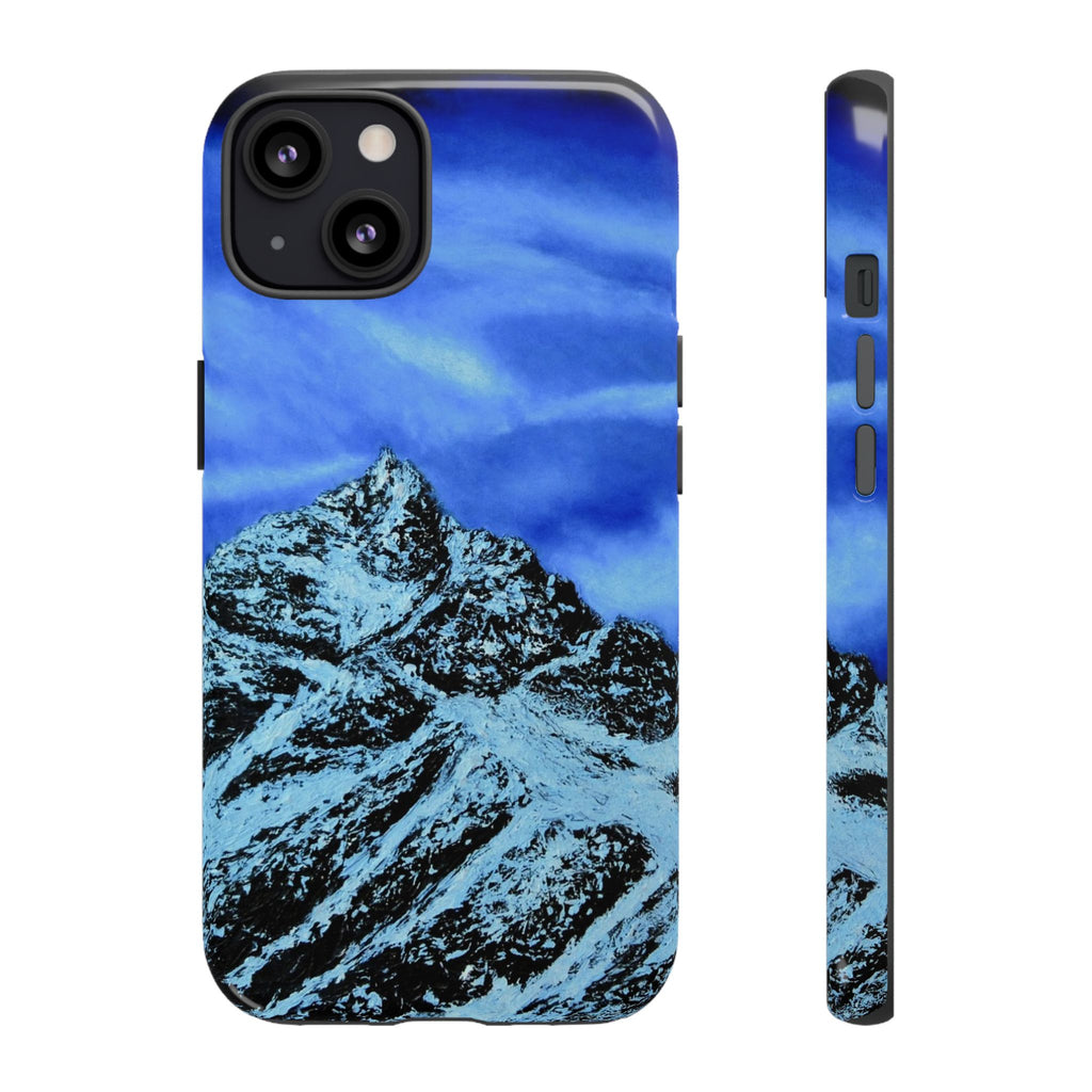 Mountain Peak Blue Tough Phone Case — Rugged Protective iPhone Cover