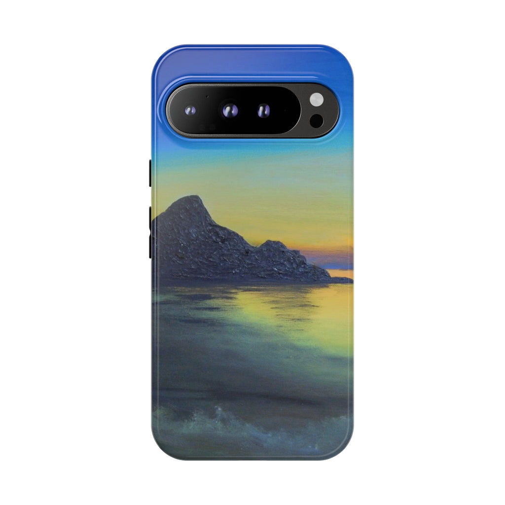Sunset Cove Phone Case — Durable Protective Tough Case with Tranquil Beach Landscape