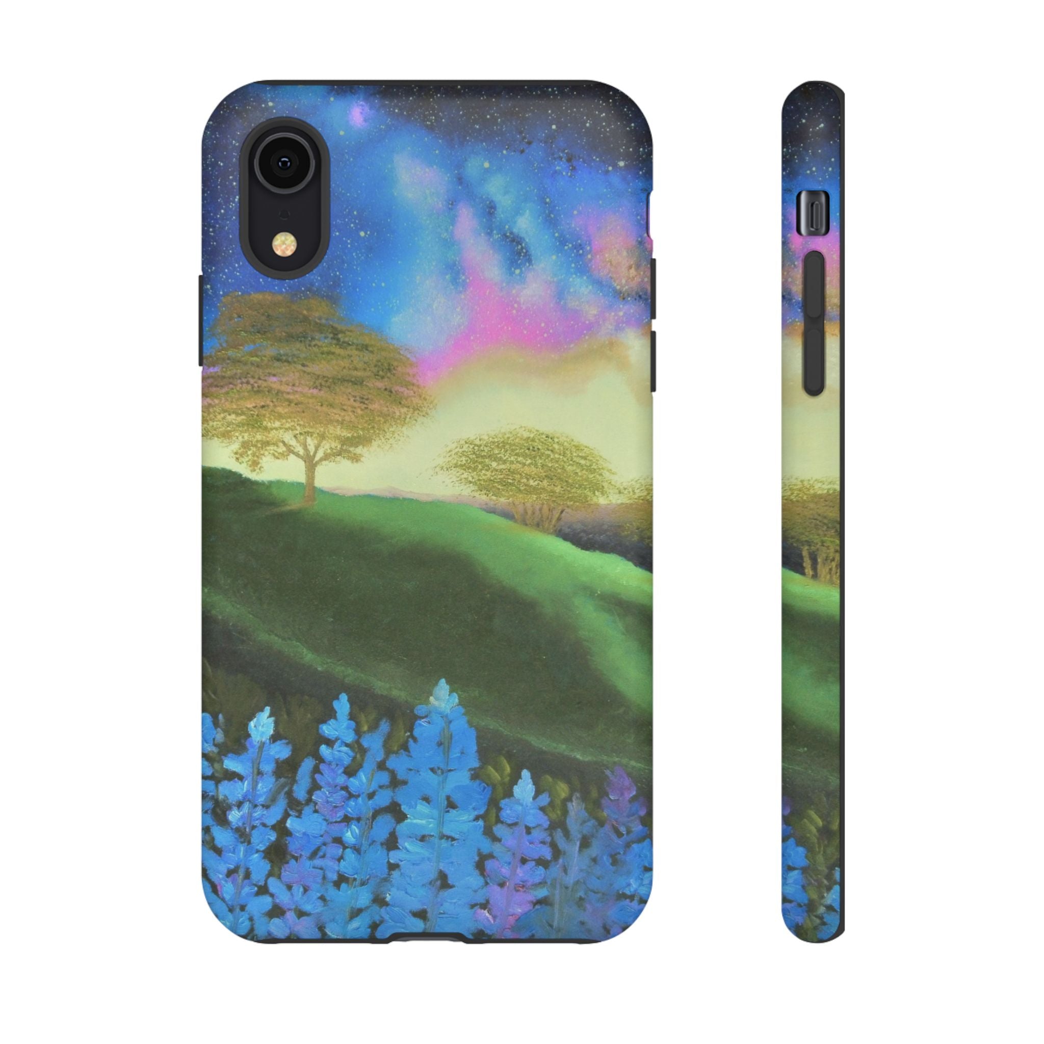 Aurora Nightscape Phone Case — Galaxy Meadow Protective Case