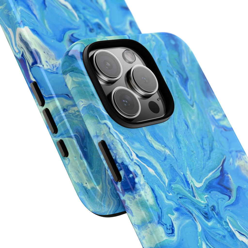 Blue Marble Tough Phone Case — Ocean Swirl Protective iPhone Cover