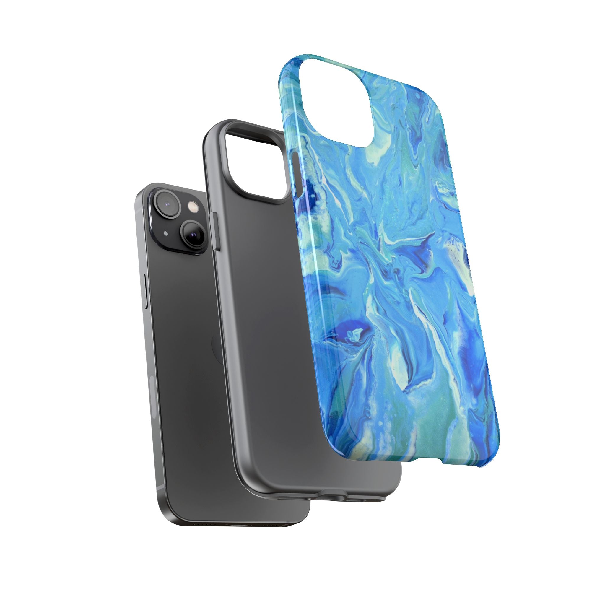 Blue Marble Tough Phone Case — Ocean Swirl Protective iPhone Cover