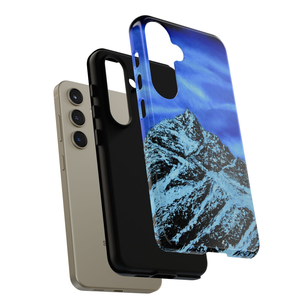 Mountain Peak Blue Tough Phone Case — Rugged Protective iPhone Cover