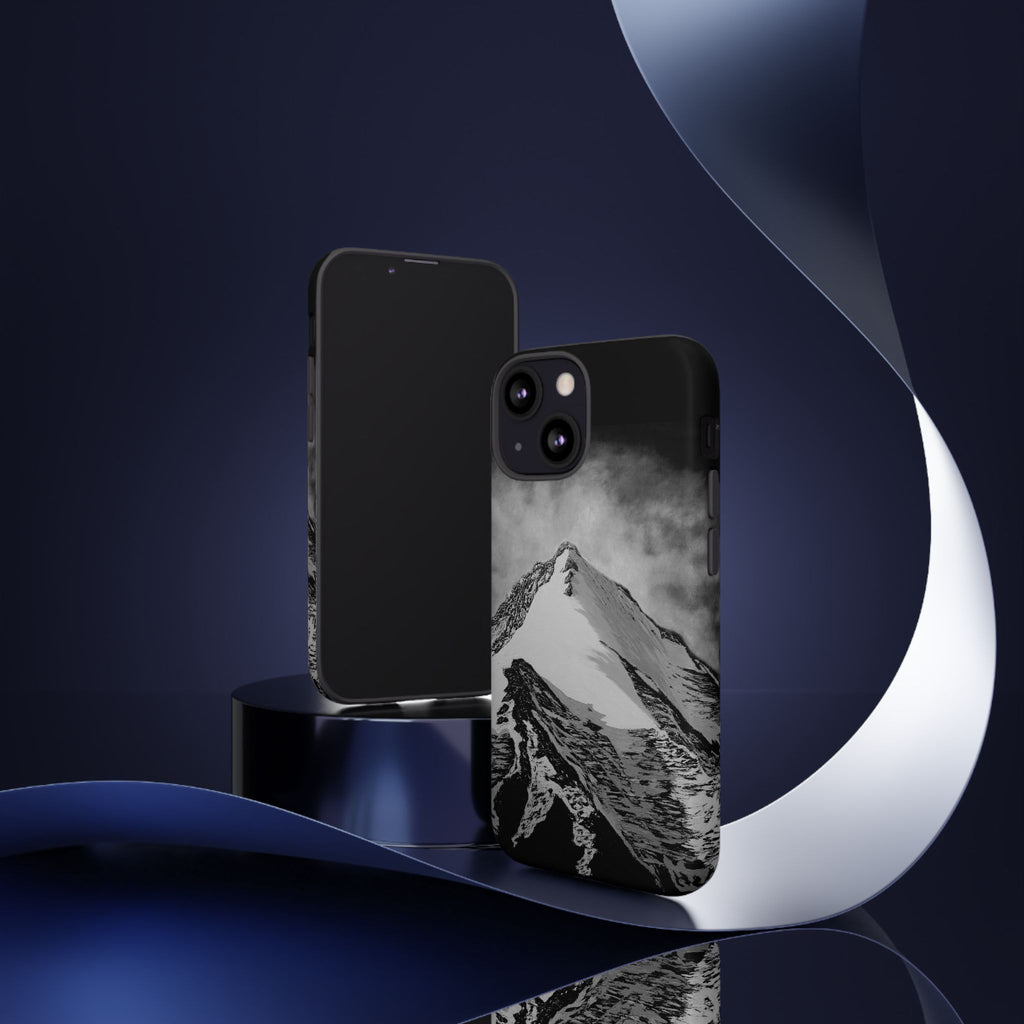 Mountain Peak Phone Case — Black & White Alpine Protective Case