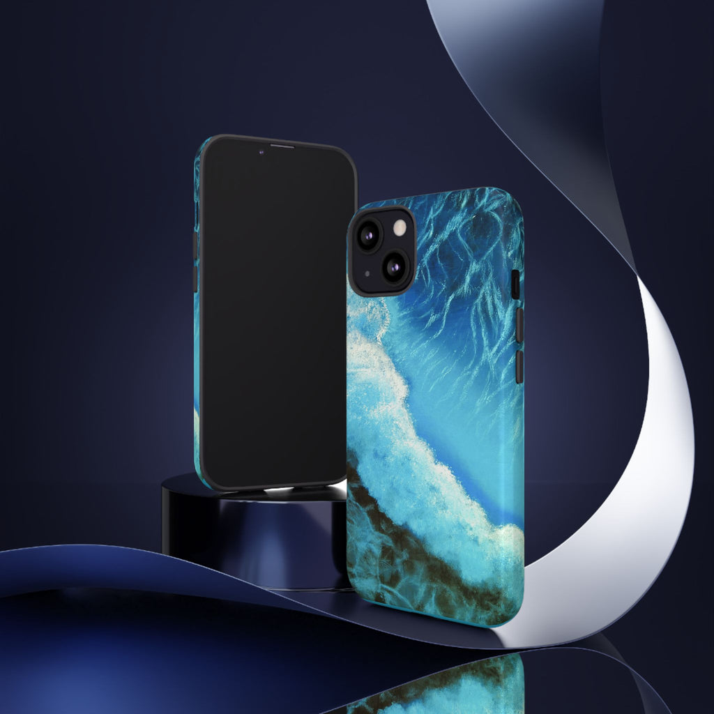 Ocean Wave Tough Phone Case — Blue Sea Water Protective Cover