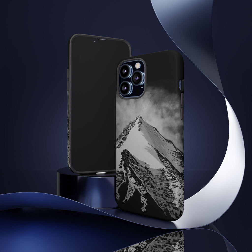 Mountain Peak Phone Case — Black & White Alpine Protective Case