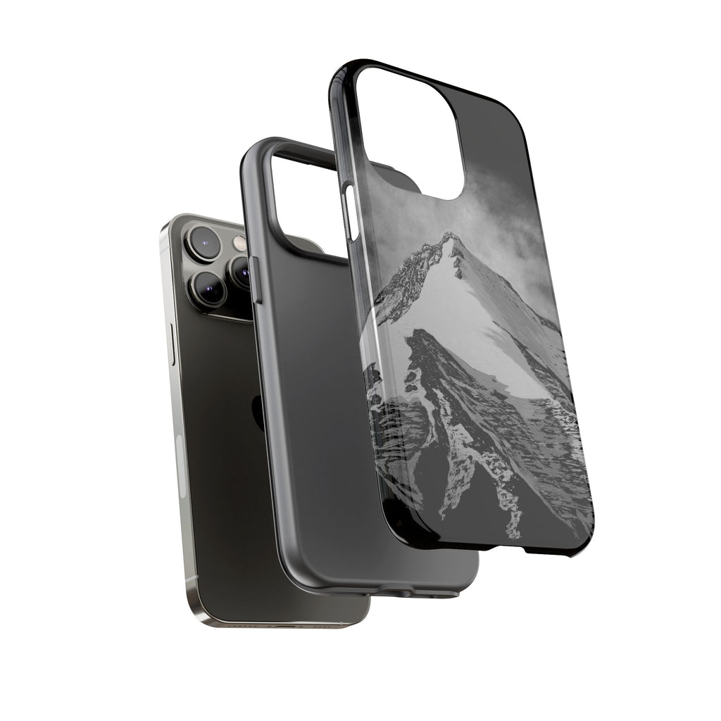 Mountain Peak Phone Case — Black & White Alpine Protective Case