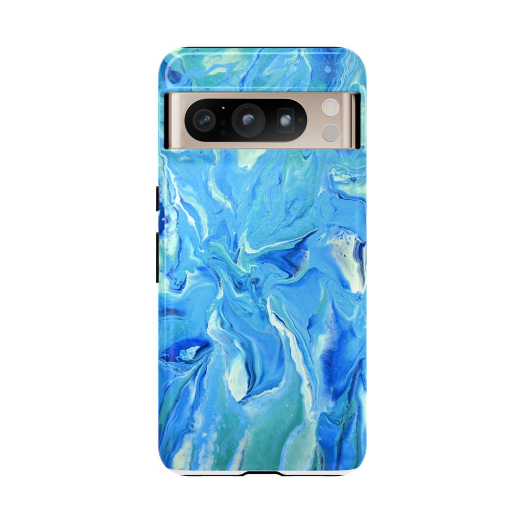 Blue Marble Tough Phone Case — Ocean Swirl Protective iPhone Cover