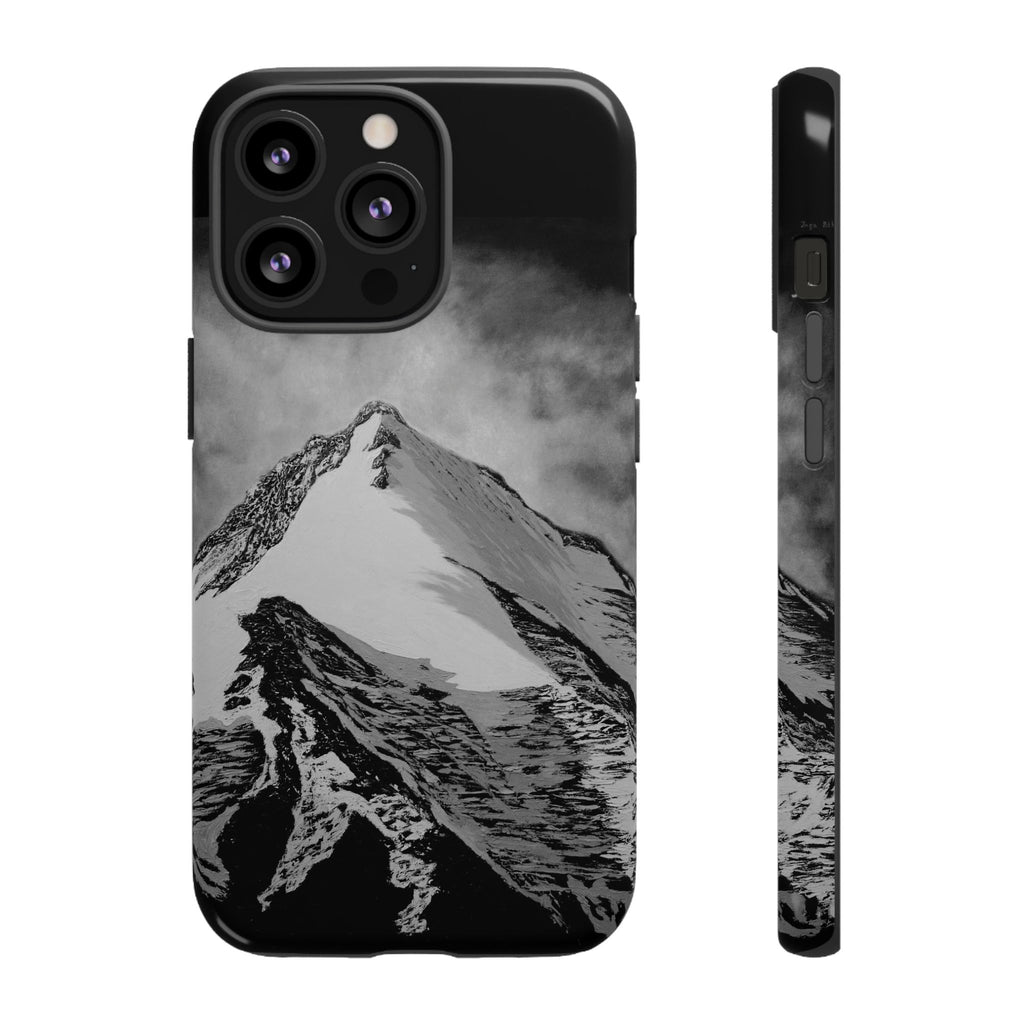 Mountain Peak Phone Case — Black & White Alpine Protective Case