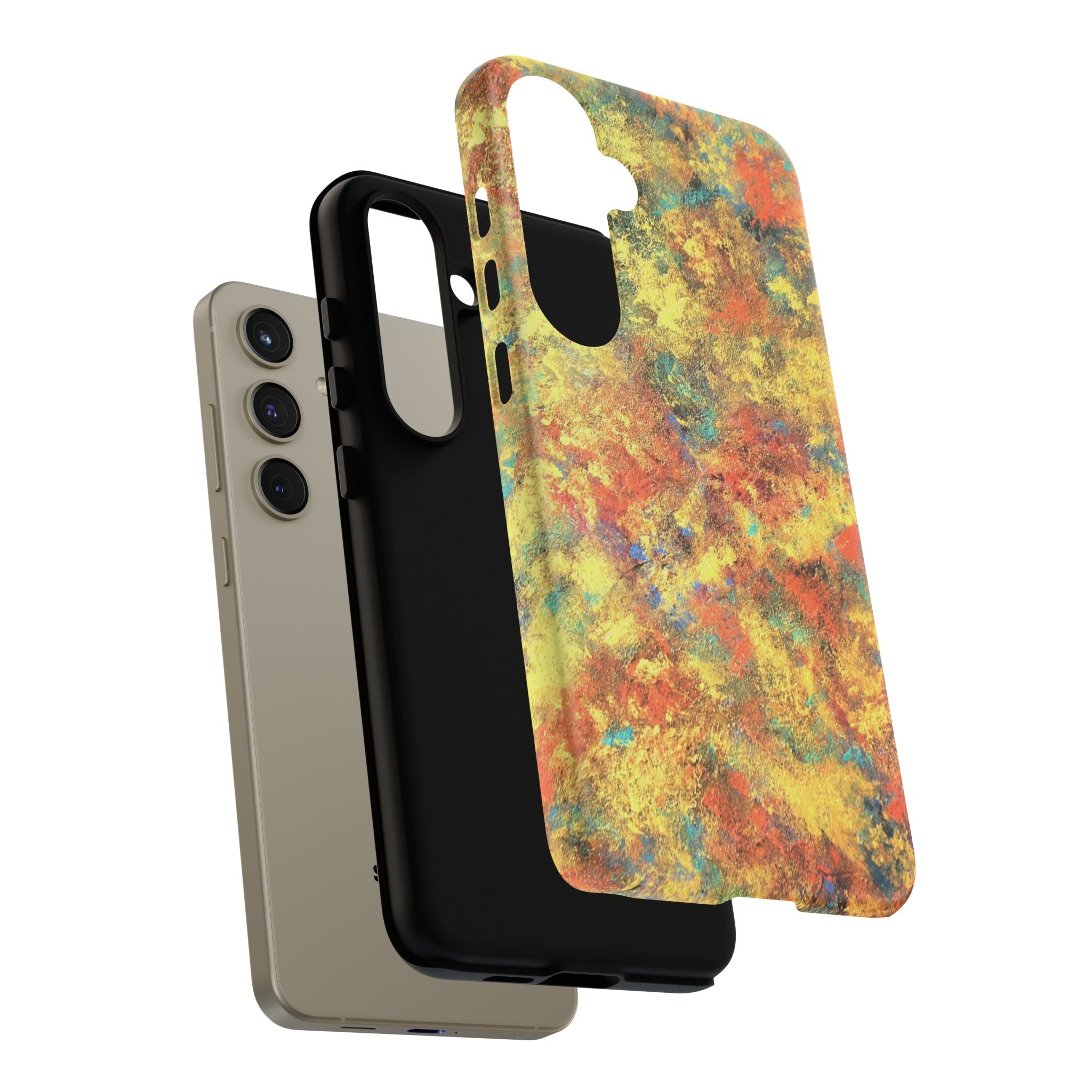 Abstract Autumn Marble Phone Case — Protective iPhone Cover with Warm Fall Colors