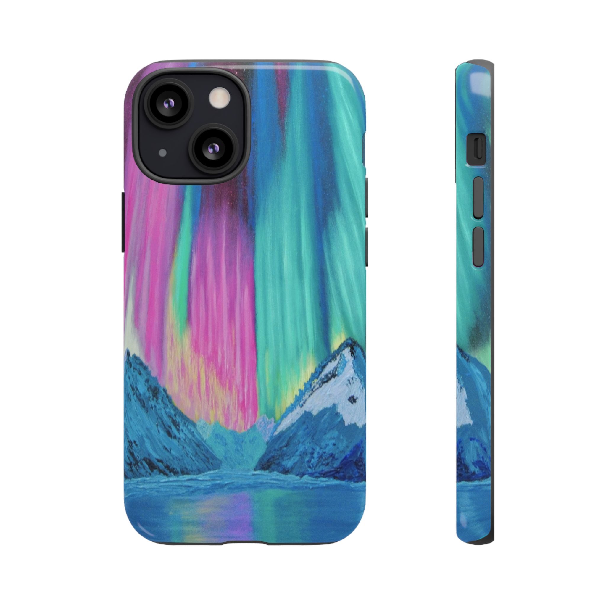 Aurora Mountain Tough Phone Case — Northern Lights Protective iPhone Cover