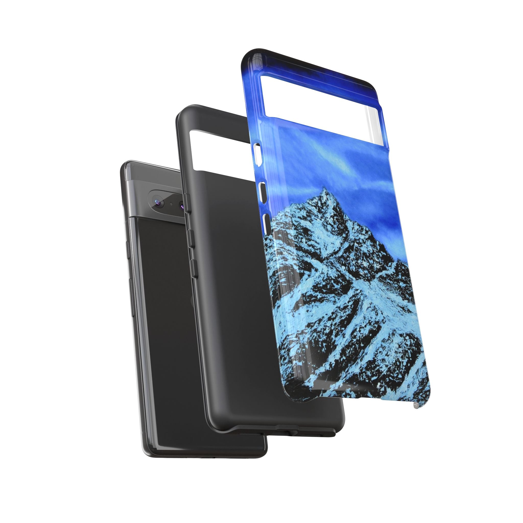 Mountain Peak Blue Tough Phone Case — Rugged Protective iPhone Cover