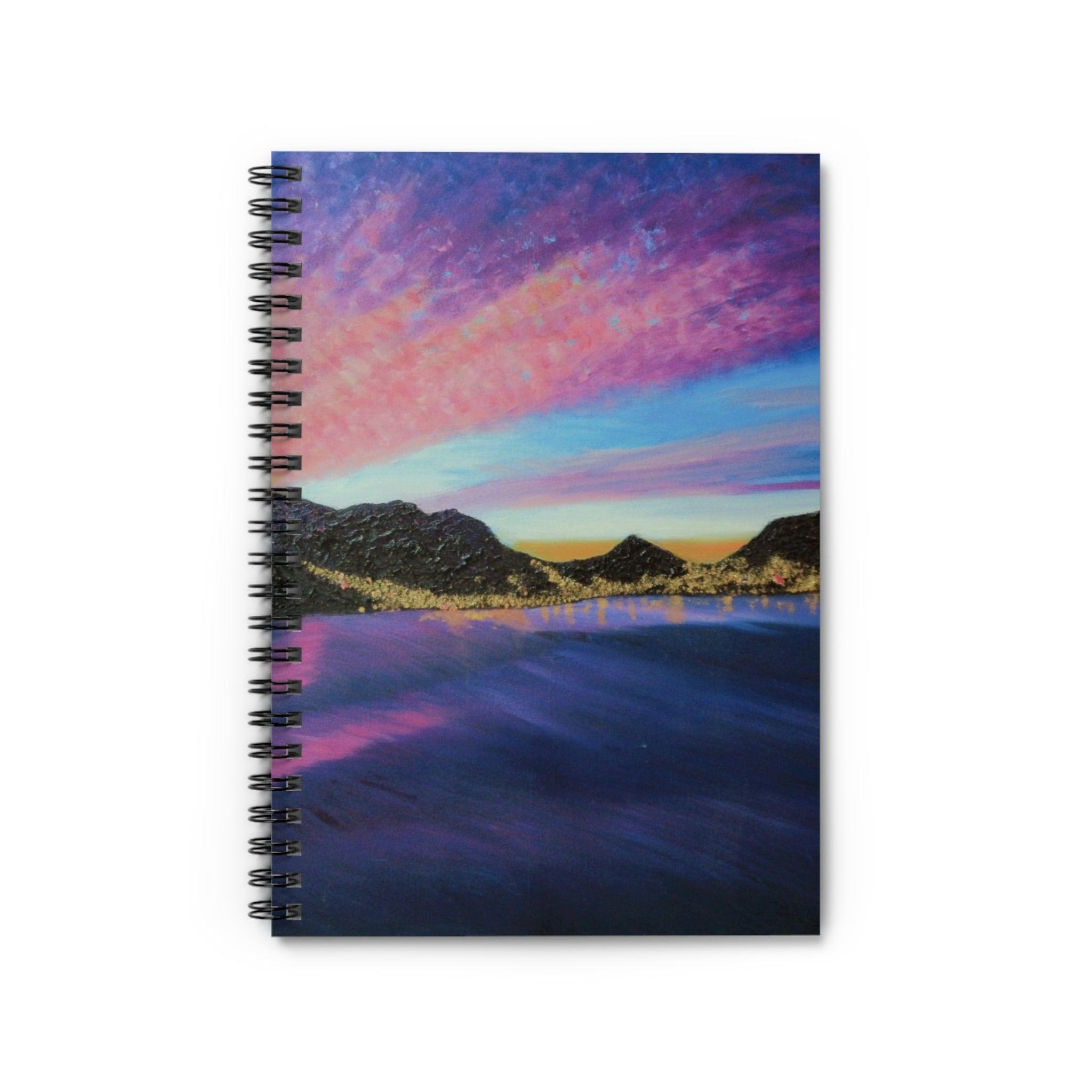 Sunset Lake Spiral Notebook — Ruled Journal for Travel, Art & Daily Notes