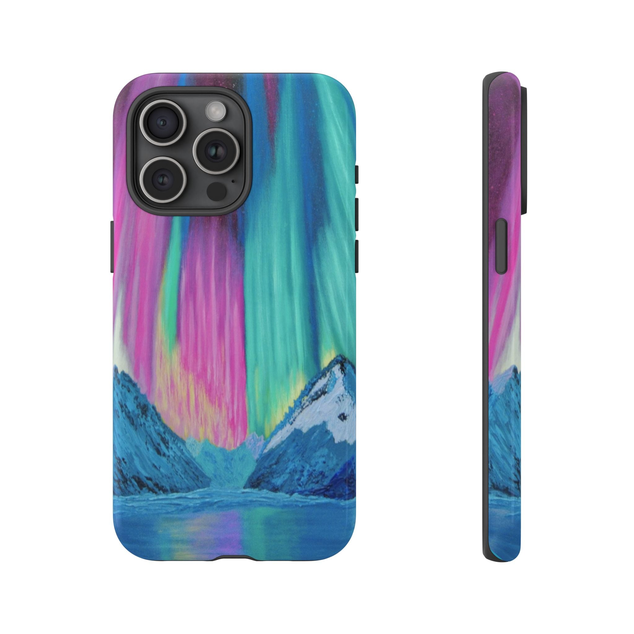 Aurora Mountain Tough Phone Case — Northern Lights Protective iPhone Cover