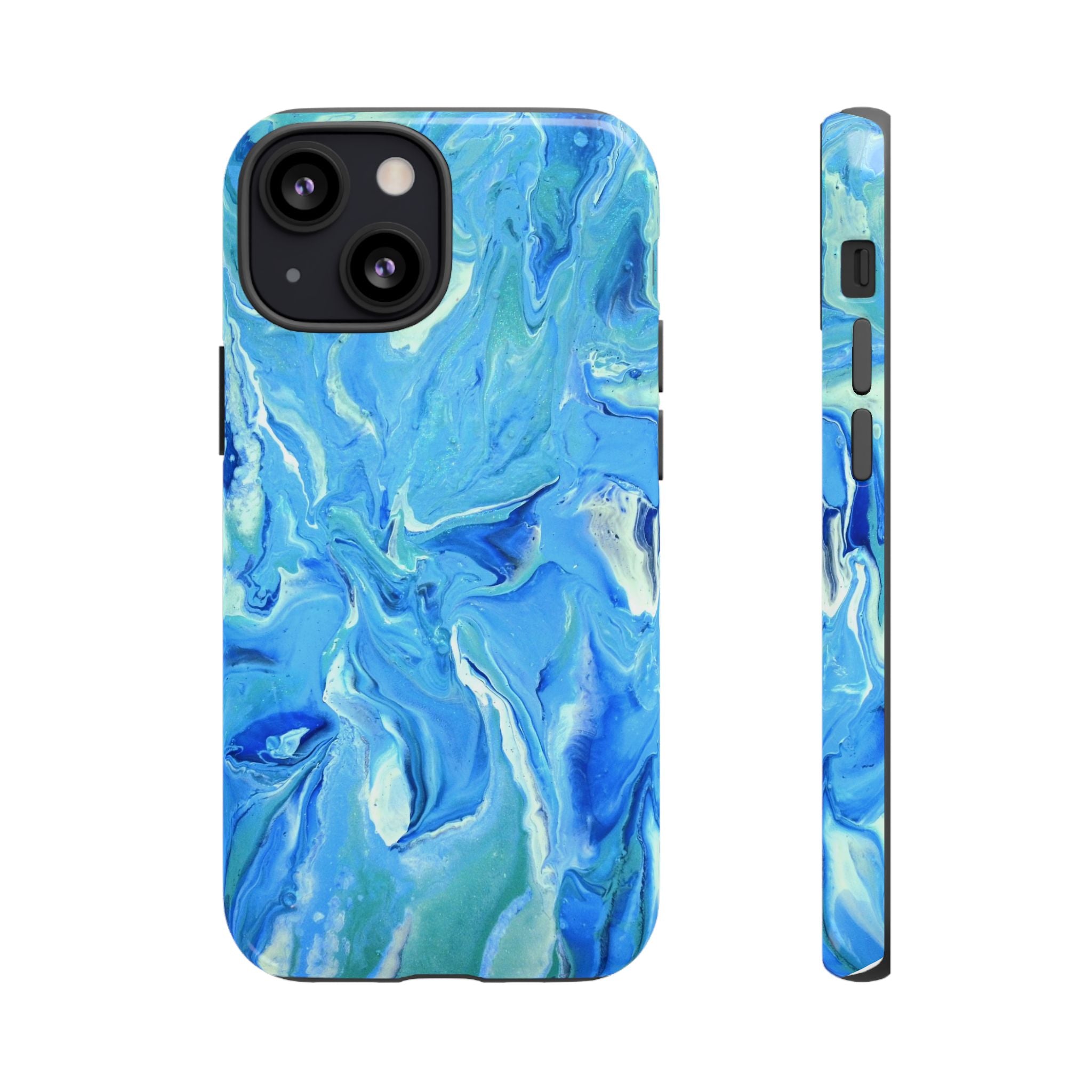 Blue Marble Tough Phone Case — Ocean Swirl Protective iPhone Cover
