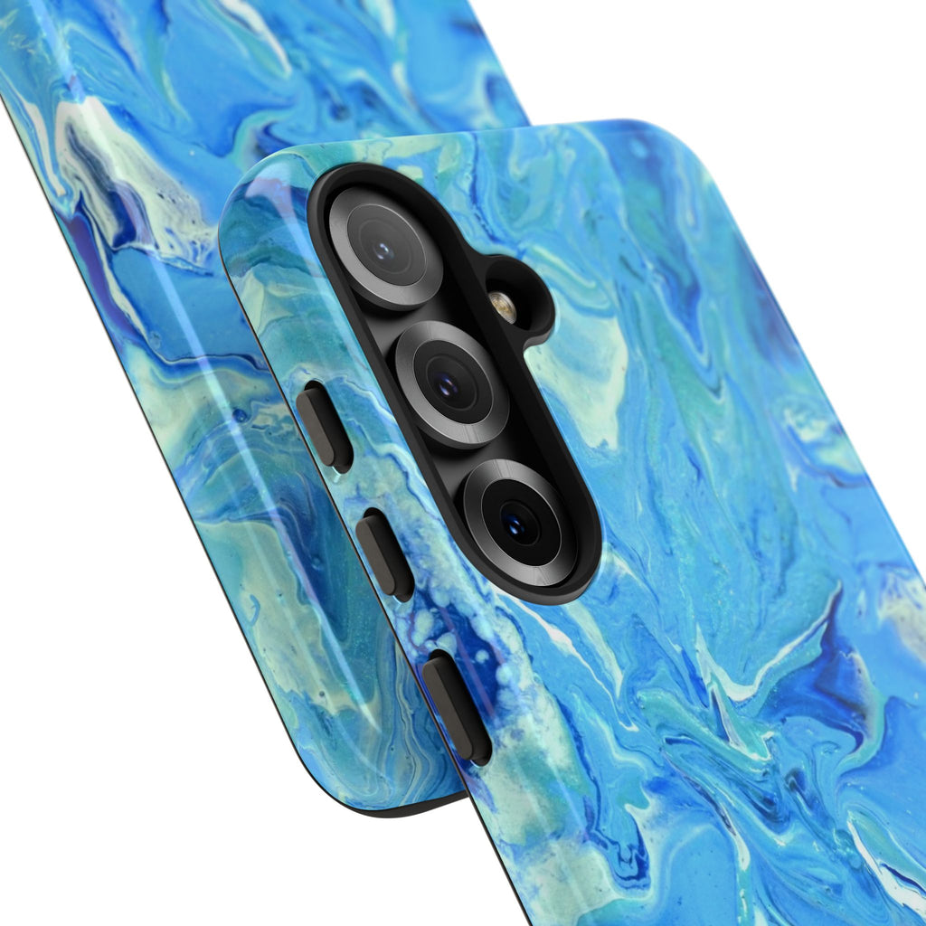 Blue Marble Tough Phone Case — Ocean Swirl Protective iPhone Cover