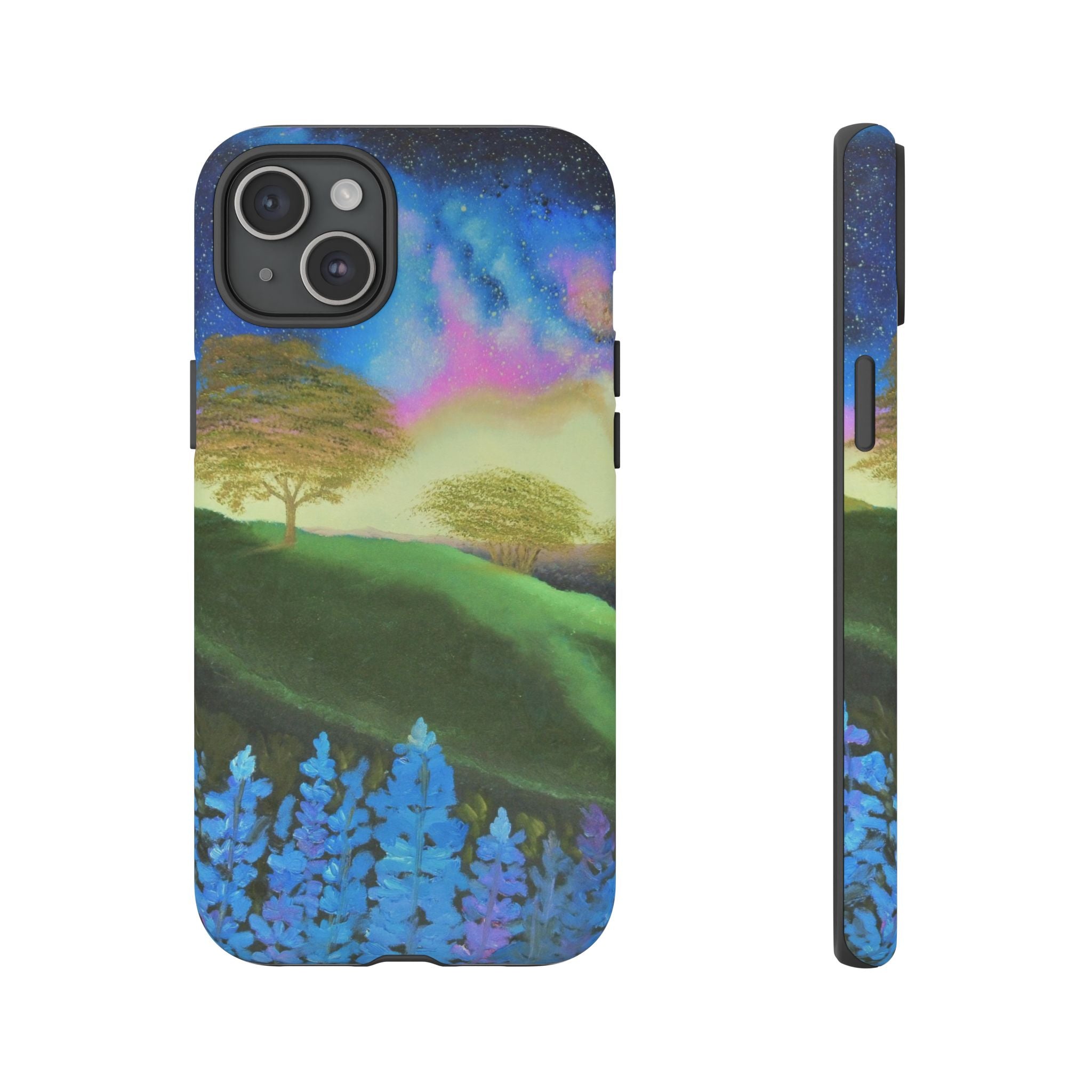 Aurora Nightscape Phone Case — Galaxy Meadow Protective Case