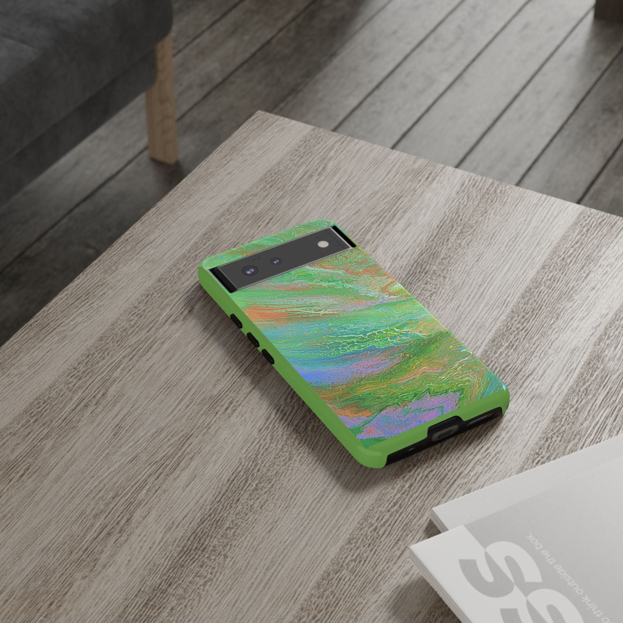 Marbled Green Abstract Phone Case — Protective Tough Case for iPhone