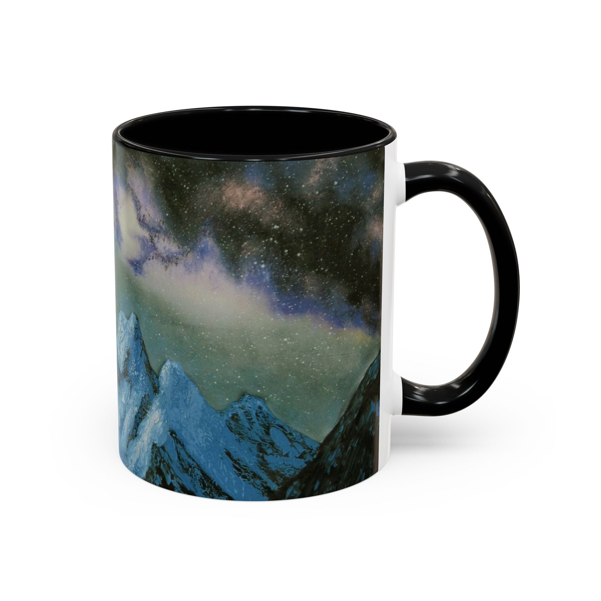 Aurora Mountain Coffee Mug — Northern Lights Ceramic Accent Mug (11/15 oz)