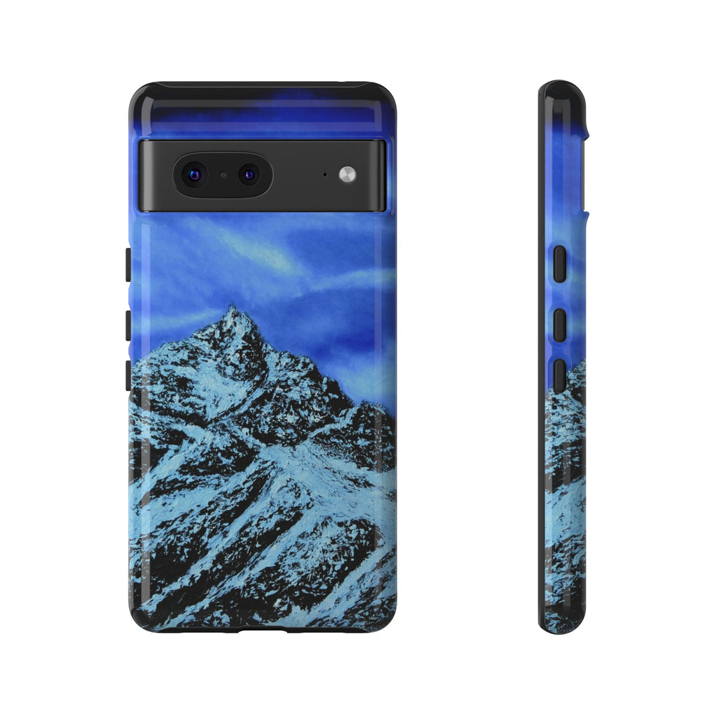 Mountain Peak Blue Tough Phone Case — Rugged Protective iPhone Cover
