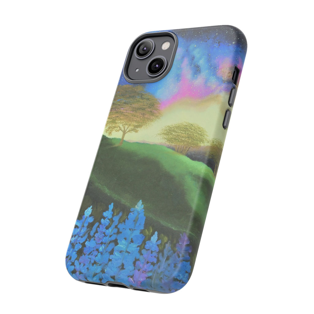 Aurora Nightscape Phone Case — Galaxy Meadow Protective Case