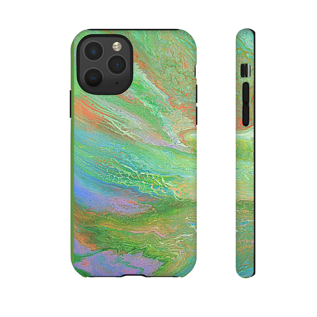 Marbled Green Abstract Phone Case — Protective Tough Case for iPhone
