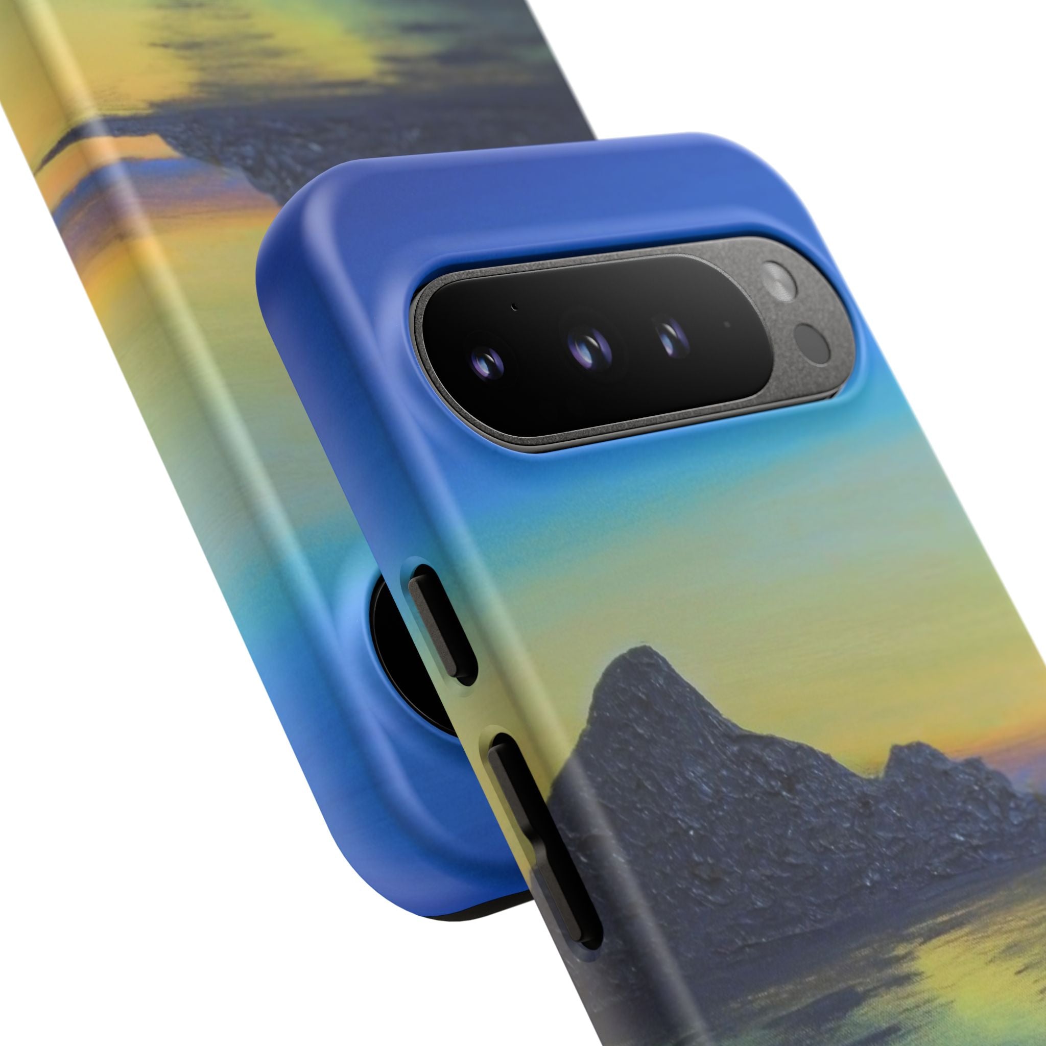 Sunset Cove Phone Case — Durable Protective Tough Case with Tranquil Beach Landscape